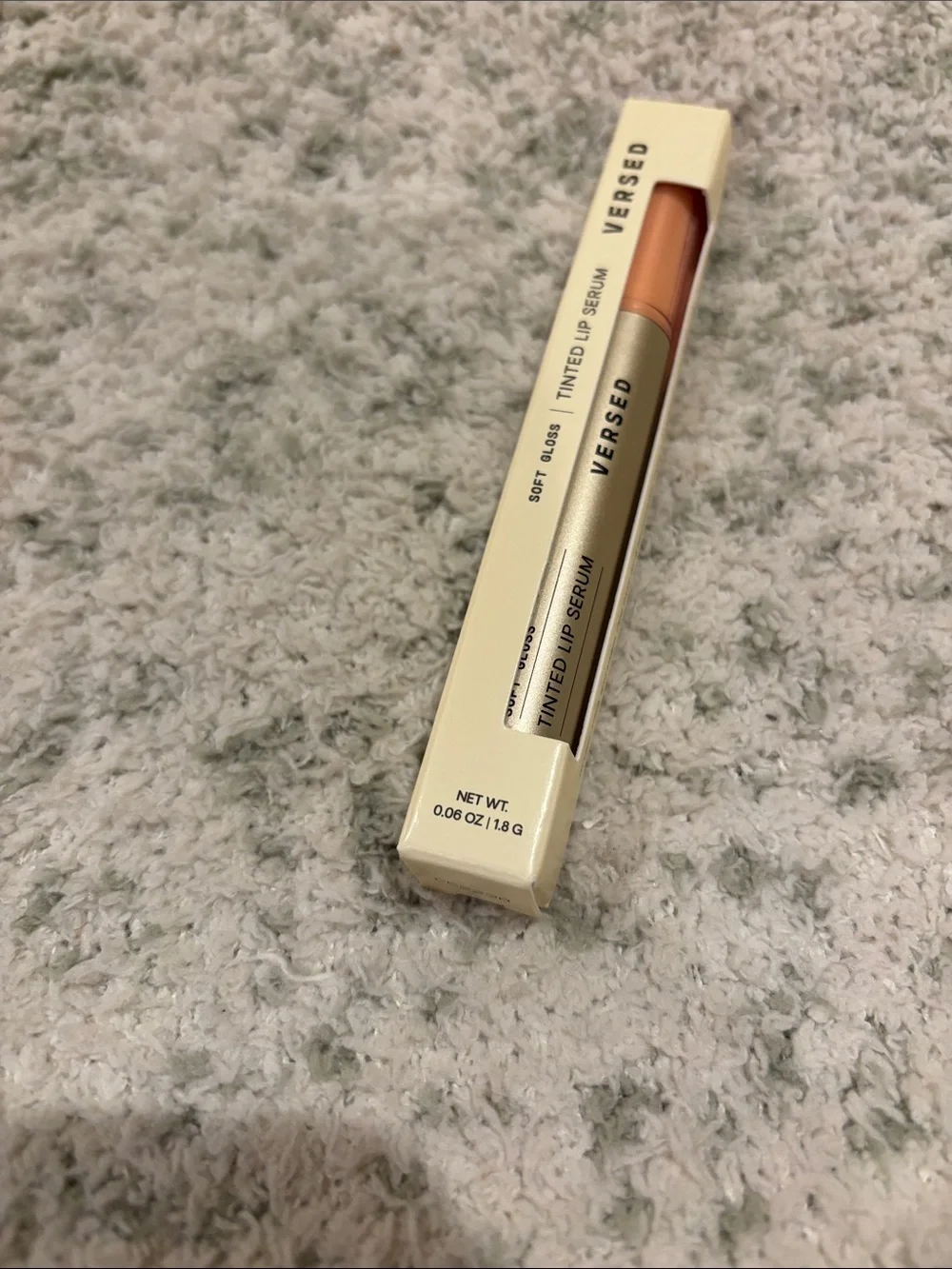 Versed Tinted Lip Serum in Flamingo peachy pink, NWT .06 oz